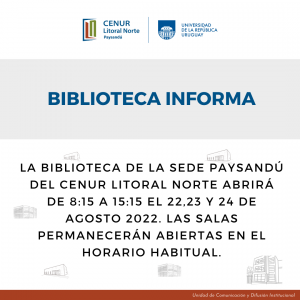 Biblioteca informa 22 23 24