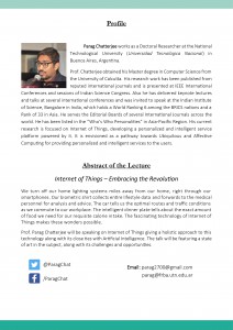 Bio and Lecture Abstract of Parag Chatterjee