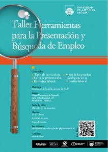 Taller para la Presentación y Búsqueda de empleo setiembre 2015 PROGRESA CUP 1