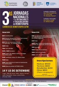 Jornadas de educación continua en Hemoterapia 2018
