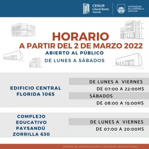 horarios a partir del 2 de marzo