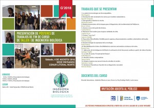 Presentación de Trabajos finales de Taller I de Ingeniería Biológica 2018