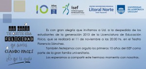 invitación egreso ISEF