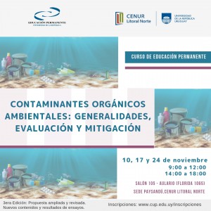 Curso: Contaminantes orgánicos ambientales: generalidades, evaluación y mitigación.